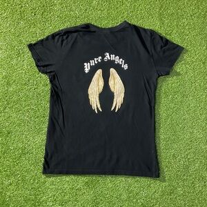 SHEIN Pure Angels Black Graphic Tee